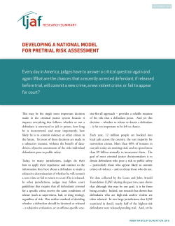 developing a national model for pretrial risk assessment