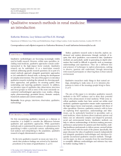 Qualitative research methods in renal medicine