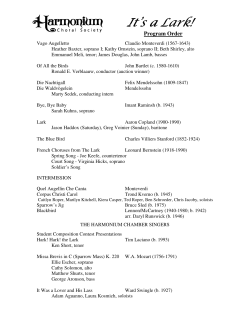 It`s a Lark! - Harmonium Choral Society