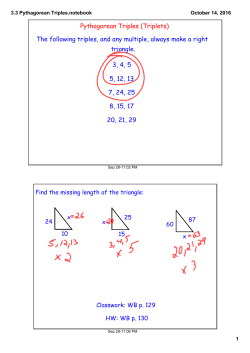 3.3 Pythagorean Triples.notebook