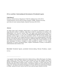 Of Love and Hate: Understanding the Determinants of Presidential