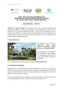 ACSF2016 Kuala Lumpur - General Info
