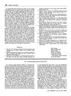 To suggest that drug treatment may take over for syringe exchange