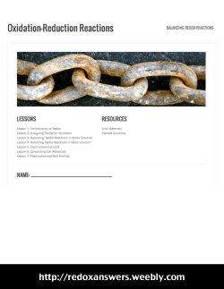 Balancing Redox Reactions - Oxidation-Reduction Reactions
