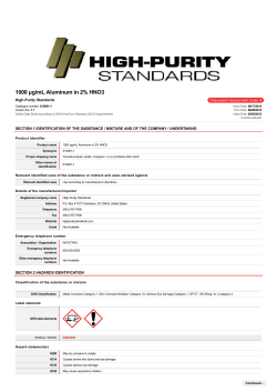 1000 &micro;g/mL Aluminum in 2% HNO3 - High