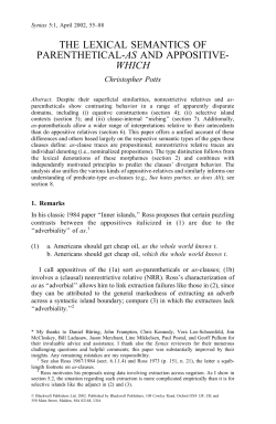 the lexical semantics of parenthetical