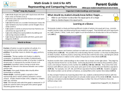 Math Grade 3: Unit 6 for APS Representing and Comparing