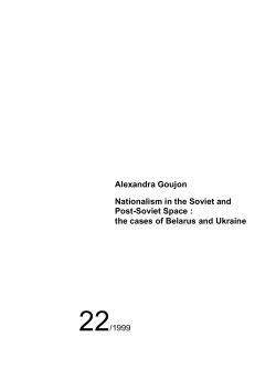 Alexandra Goujon Nationalism in the Soviet and - Osteuropa