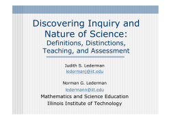 Discovering Inquiry and Nature of Science: Definitions, Distinctions