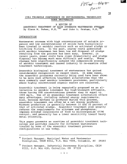 Anaerobic Treatment of High Strength Wastewater