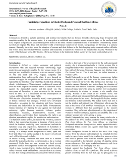 16 Feminist perspectives in Shashi Deshpande`s novel that long