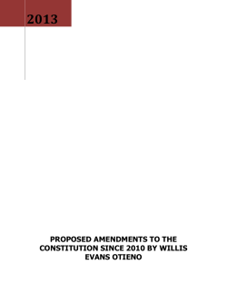 Proposed Amendments to the Constitution of Kenya 2010