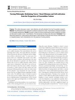 Nursing Philosophy: Rethinking Nurses` Moral Dilemma and Self