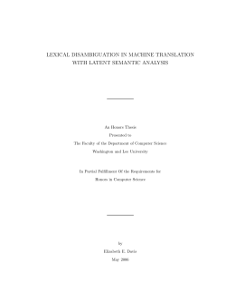 lexical disambiguation in machine translation with latent semantic