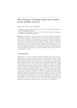 The treatment of missing values and its effect in the classifier accuracy