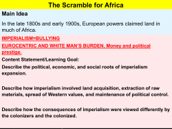 The Scramble for Africa - Geneva Area City Schools