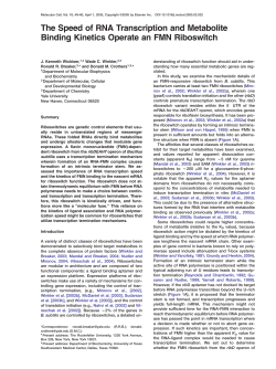 The Speed of RNA Transcription and Metabolite Binding Kinetics