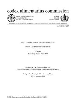 ALINORM 09/32/27 JOINT FAO/WHO FOOD