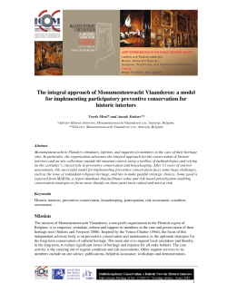 The integral approach of Monumentenwacht Vlaanderen: a model
