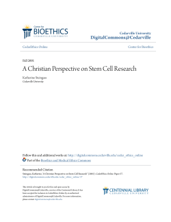 A Christian Perspective on Stem Cell Research