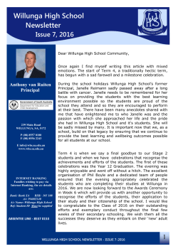 ISSUE 7 2016 - Willunga High School