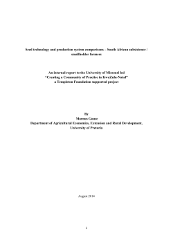 Seed technology and production system comparisons