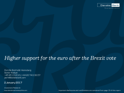 Higher support for the euro after the Brexit vote
