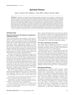 Spiritual Fitness - Military Medicine