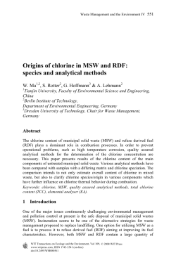 Origins of chlorine in MSW and RDF: species and