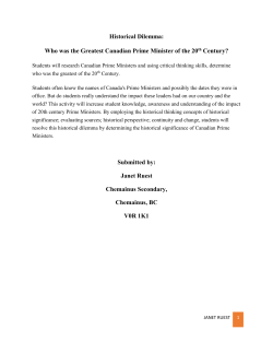 Historical Dilemma: Who was the Greatest Canadian Prime Minister