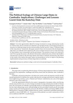 The Political Ecology of Chinese Large Dams in Cambodia