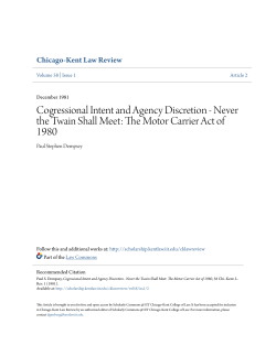 The Motor Carrier Act of 1980 - Scholarly Commons @ IIT Chicago