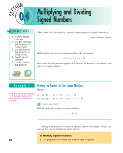 Multiplying and Dividing Signed Numbers
