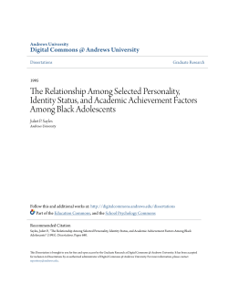 The Relationship Among Selected Personality, Identity Status, and