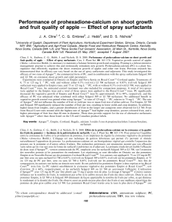 Performance of prohexadione-calcium on shoot growth and fruit