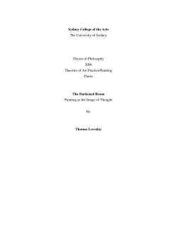 Sydney College of the Arts The University of Sydney Doctor of