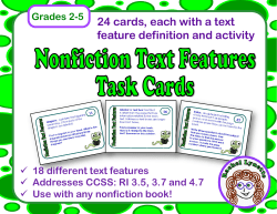 24 cards, each with a text feature definition and activity