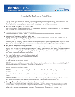 Frequently Asked Questions about Fixodent Adhesive