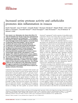Increased serine protease activity and cathelicidin promotes skin