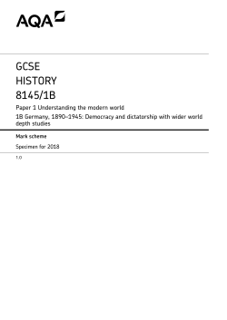 GCSE History Specimen mark scheme Paper 1B
