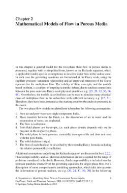 Mathematical Models of Flow in Porous Media