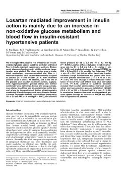 Losartan mediated improvement in insulin action is mainly due to an