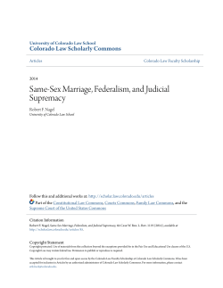 Same-Sex Marriage, Federalism, and Judicial Supremacy