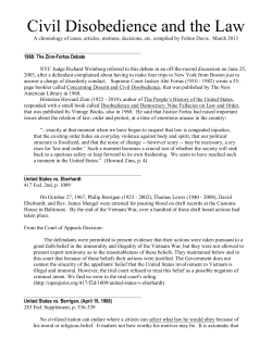 Civil Disobedience / Justification Case Decisions: