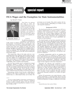 FICA Wages and the Exemption for State Instrumentalities