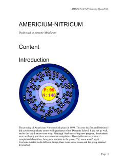 AMERICIUM-NITRICUM Content Introduction