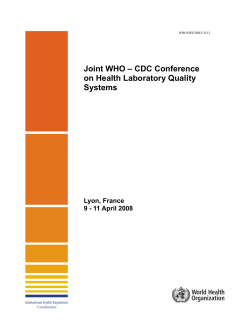 Joint WHO-CDC Conference on health laboratory quality systems, 9