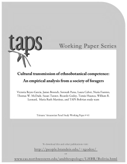 Cultural transmission of ethnobotanical competence: An