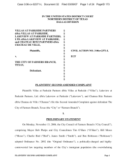 Plaintiffs` Second Amended Complaint