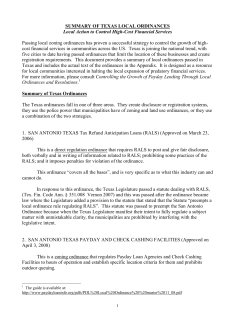 summary of the ordinances